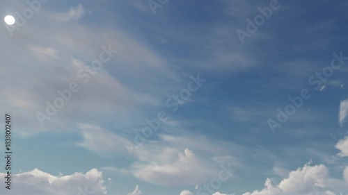 A large white cloud in blue sky green screen animated chromakey background frame figure elements composition scene gesture depth motion layers emotion colorful movement expression illustration