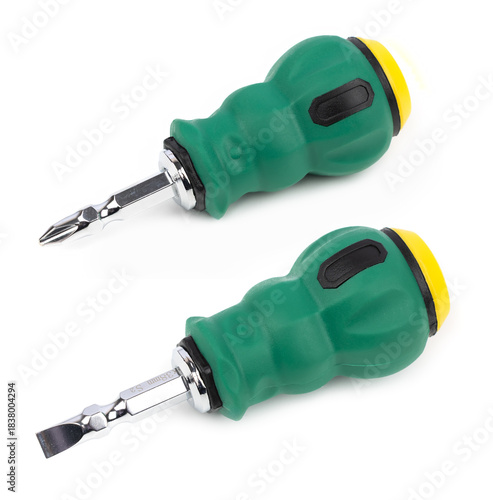 Wallpaper Mural Two Stubby Screwdriver on white background Torontodigital.ca