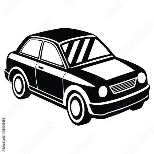 car wrap black and white silhouette on white background