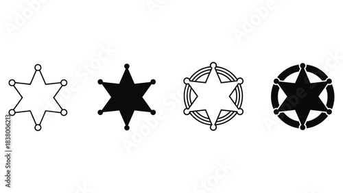 Sheriff star badge vector illustration design element icons