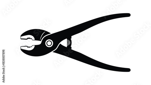 A simple black and white illustration of a pair of pliers