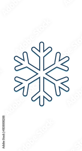 Simple outline drawing of a snowflake, representing winter and cold weather.