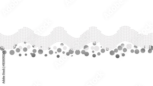 Abstract city skyline rendered in a pixelated wave pattern with scattered bokeh lights against a stark black background symbolizing digital representation and urban sprawl