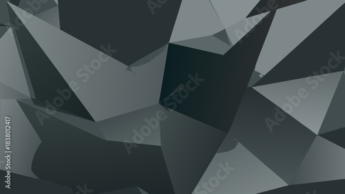 Abstract Geometric Pattern In Shades Of Grey And Black Featuring Sharp Angles And Polygonal Shapes With Subtle Gradients And A Modern Digital Art Aesthetic