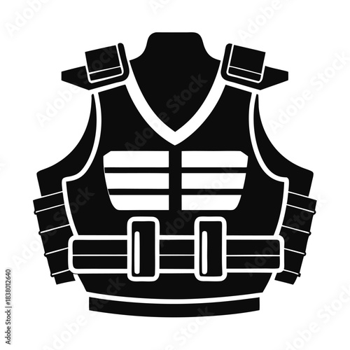 bulletproof vest with tactical gear black and white