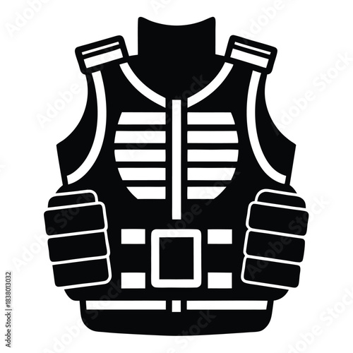 bulletproof vest with tactical gear black and white
