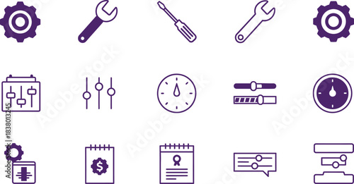 Tools and Settings Icons Collection for Technical and Operational Concepts gear cogwheel