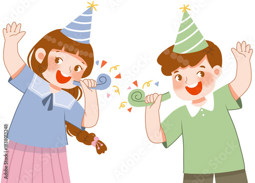 Kids celebrate new year party