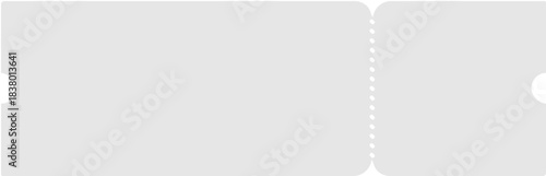 Empty ticket template with perforated borders for raffle, event entry passes, cinema stubs and lottery promotion designs