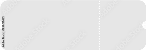 Empty ticket template with perforated borders for raffle, event entry passes, cinema stubs and lottery promotion designs