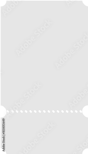 Empty ticket template with perforated borders for raffle, event entry passes, cinema stubs and lottery promotion designs