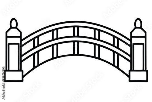 bridge line art black and white line art on white background