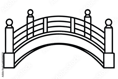 bridge line art black and white line art on white background