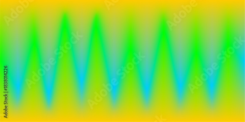 Vibrant abstract background with blurry green and blue wavy patterns on a yellow gradient, resembling a sound wave or energetic flow.