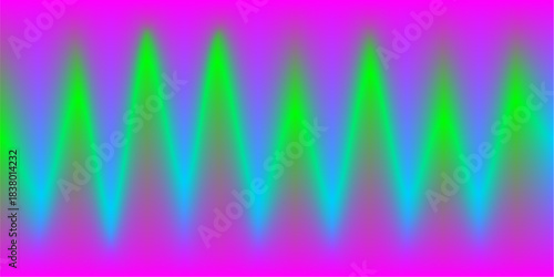 Vibrant abstract background with vertical wavy lines in green and blue on a magenta gradient.