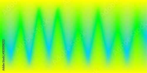 A vibrant abstract background featuring a repeating pattern of jagged peaks in neon green and electric blue against a bright yellow gradient.
