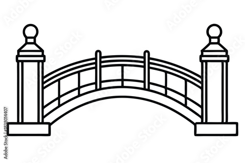 bridge line art black and white line art on white background