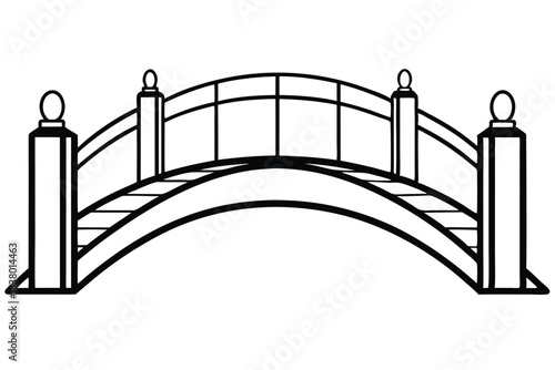 bridge line art black and white line art on white background
