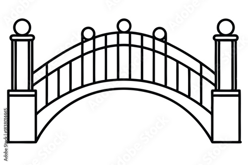 bridge line art black and white line art on white background