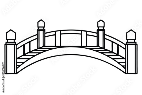 bridge line art black and white line art on white background