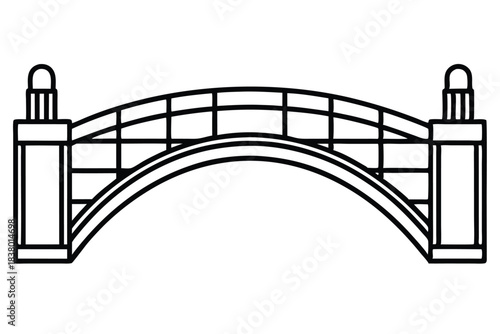 bridge line art black and white line art on white background