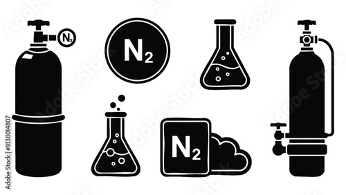 Nitrogen laboratory equipment and symbols