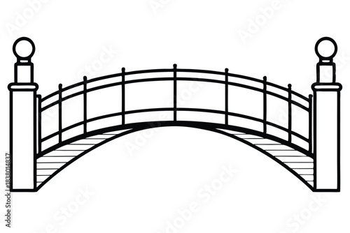 bridge line art black and white line art on white background