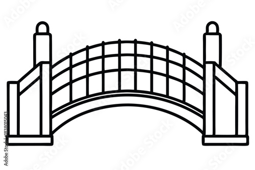 bridge line art black and white line art on white background