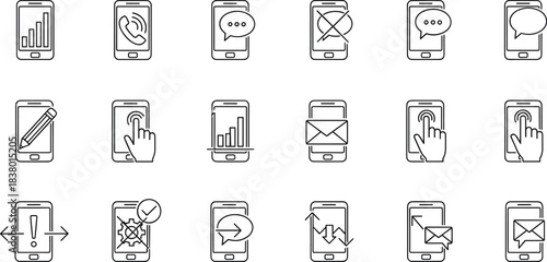 Navigation and Location Outline Icons Set, Including Pin Pointer, Map, GPS, Compass, Route, World Globe, Direction, and Travel Planning Vector Stock Illustration