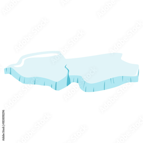 Floating iceberg pieces broken climate change