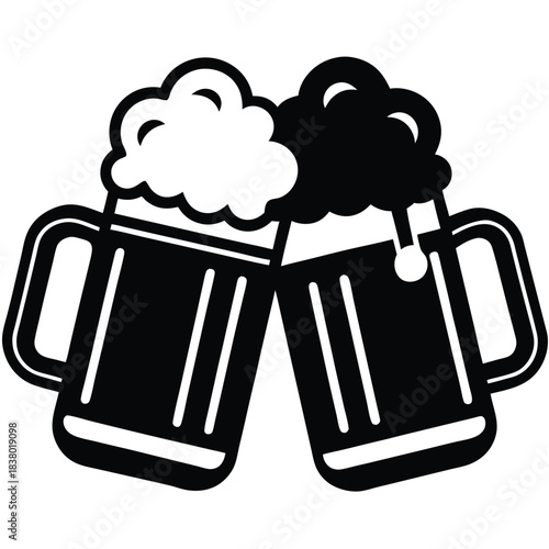 two clinking beer mugs icon