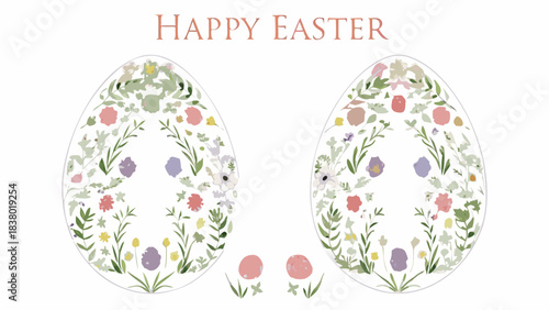Colorful floral pattern design with Easter eggs vector illustration for a spring holiday greeting card