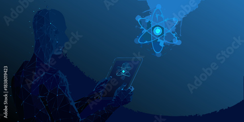 Digital human interface with atomic structure and data visualization on a device