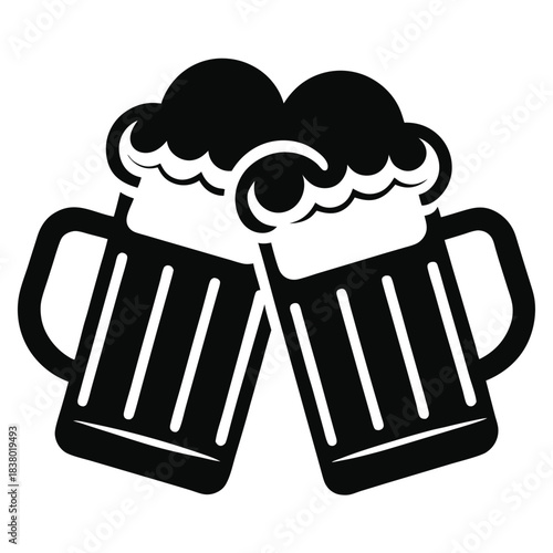two clinking beer mugs icon
