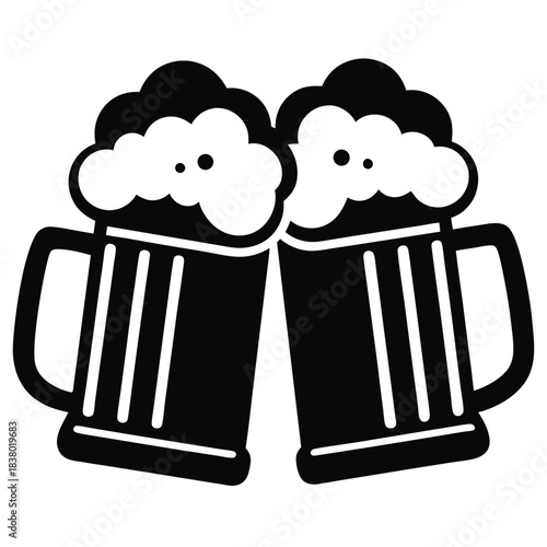 two clinking beer mugs icon