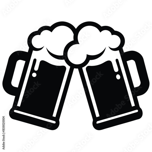 two clinking beer mugs icon