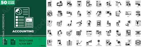 Accounting Duotone Editable Icons set