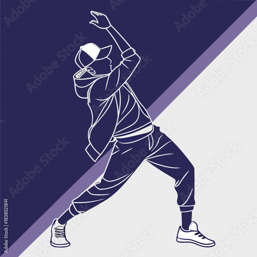 Silhouettes of baseball and hockey players vector illustration in sports style