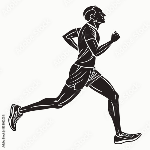 Runner silhouette vector illustration of a person running