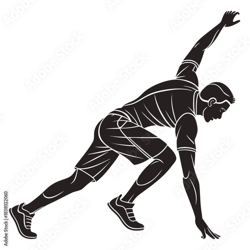 Silhouette of a man jumping in an athletic action pose