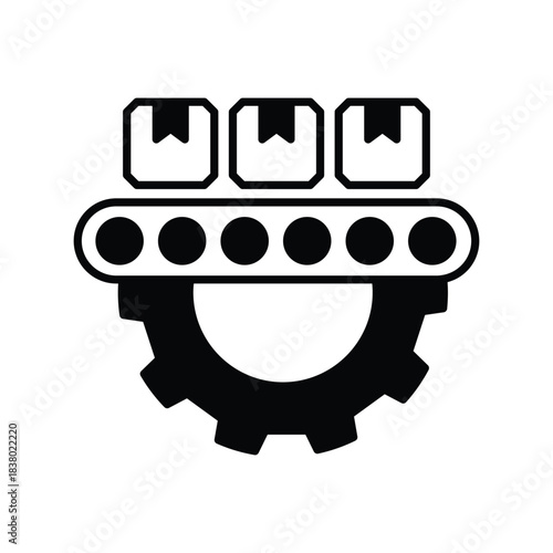Manufacturing Process icon with white background vector stock illustration