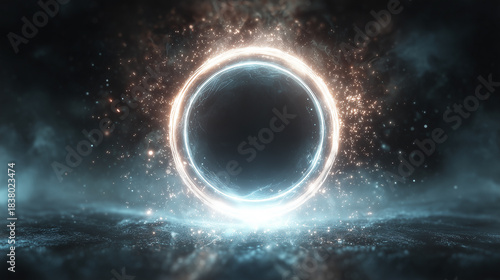 Retro-Future Energy Portal with Radiant Rings