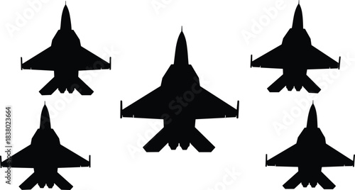 Fighter jets in formation, military aircraft silhouette, aerial power, aviation teamwork, defense strategy, sky patrol, jet symmetry, air force precision