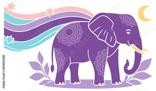 elephant  with tattoo vector