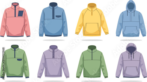 Colorful Hooded Jackets in Pastel and Bright Shades for Casual Wear