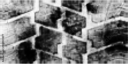 Grunge halftone gradient background. Faded grit noise texture. White and black sandy wallpaper. Retro pixelated backdrop. Anime or manga style comic overlay