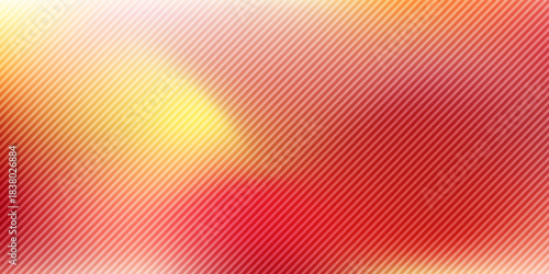 Trendy peach yellow gradient with vertical ribbed fractal glass texture. Abstract fractal glass effect. Futuristic distortion. Ribbed glass blur template. Vector illustration for your design
