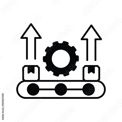 Lean Manufacturing icon with white background vector stock illustration