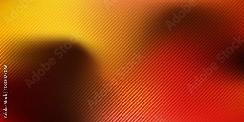 Trendy peach yellow gradient with vertical ribbed fractal glass texture. Abstract fractal glass effect. Futuristic distortion. Ribbed glass blur template. Vector illustration for your design