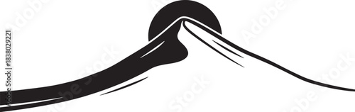 Abstract Silhouette of a Foot and Mountain Peak vector
